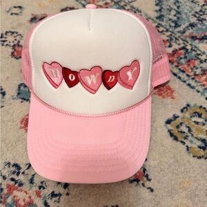 Pink and White Heart 'Howdy' Trucker